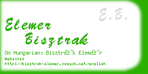 elemer bisztrak business card